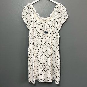 Abercrombie & Fitch Short-sleeve Speckled Dress, Large, White/black